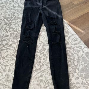 American eagle ripped black stretchy jeans